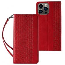 OEM - iPhone 13 Pro Max Plånboksfodral Magnet Strap - Röd