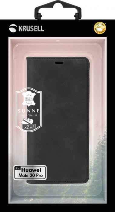 UTGATT5 - Krusell Sunne 2 Card Foliowallet Huawei Mate 20 Pro Vintage Black