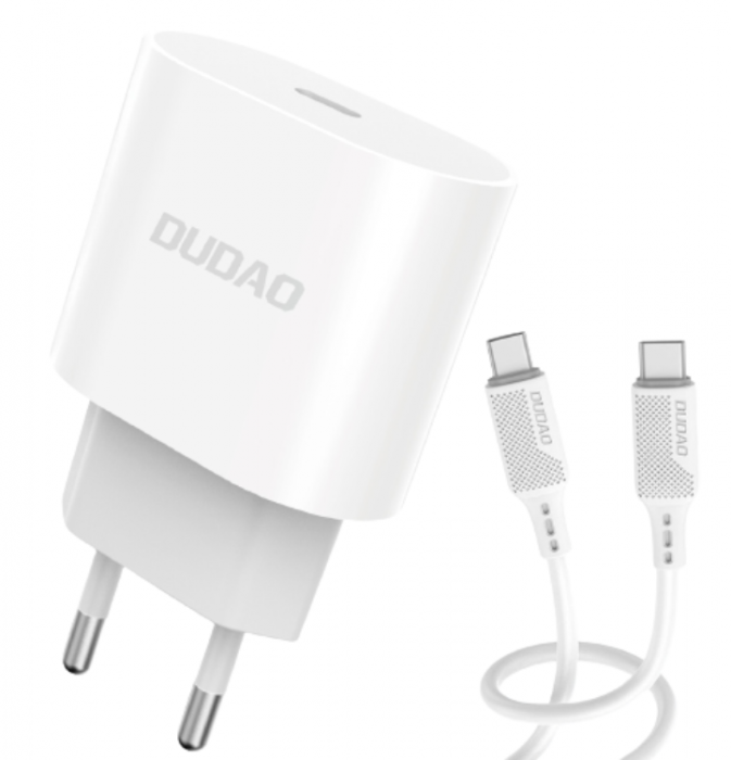 Dudao - iPhone 15 Laddare - 2M Kabel & Vggladdare 20W - Dudao