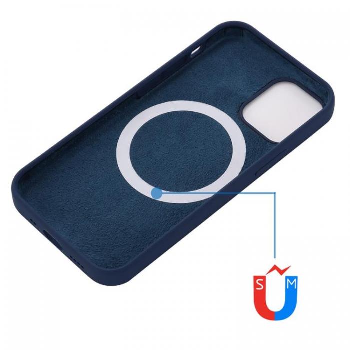 A-One Brand - Liquid Silicone MagSafe Magnetic Skal iPhone 12 Mini - Bl
