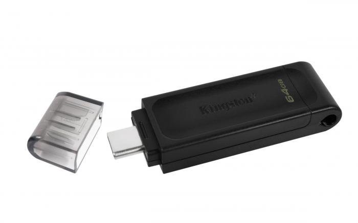 Kingston - Kingston USB-C DT70 64GB Svart Pendrive