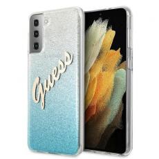 Guess - Guess Skal Galaxy S21 Plus Glitter Gradient Script - Blå