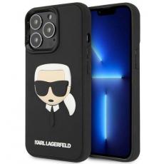 KARL LAGERFELD - Karl Lagerfeld iPhone 14 Pro Skal 3D Rubber Karl`s Head - Svart