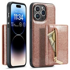 DG.MING - DG.MING iPhone 15 Pro Max Mobilskal Korthållare Detachable - Rosaguld