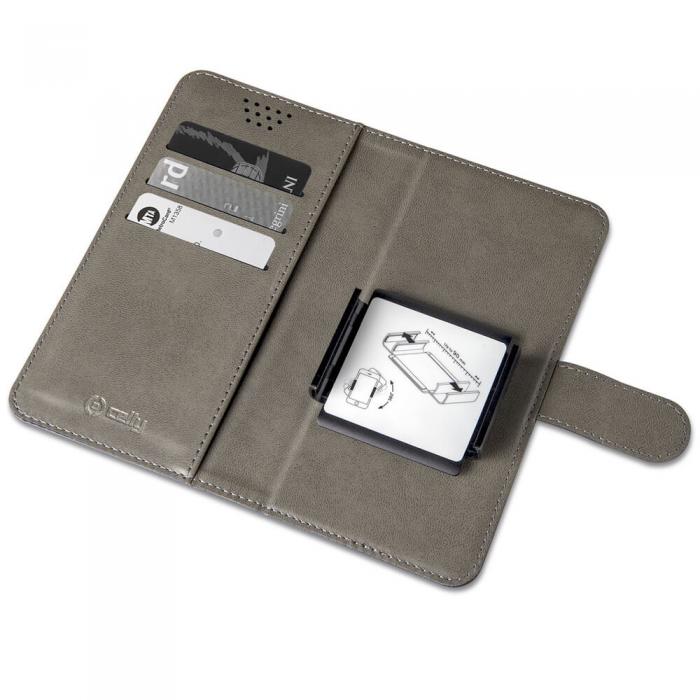UTGATT5 - Celly Wallet Case Universal max 6 8x14cm Svart