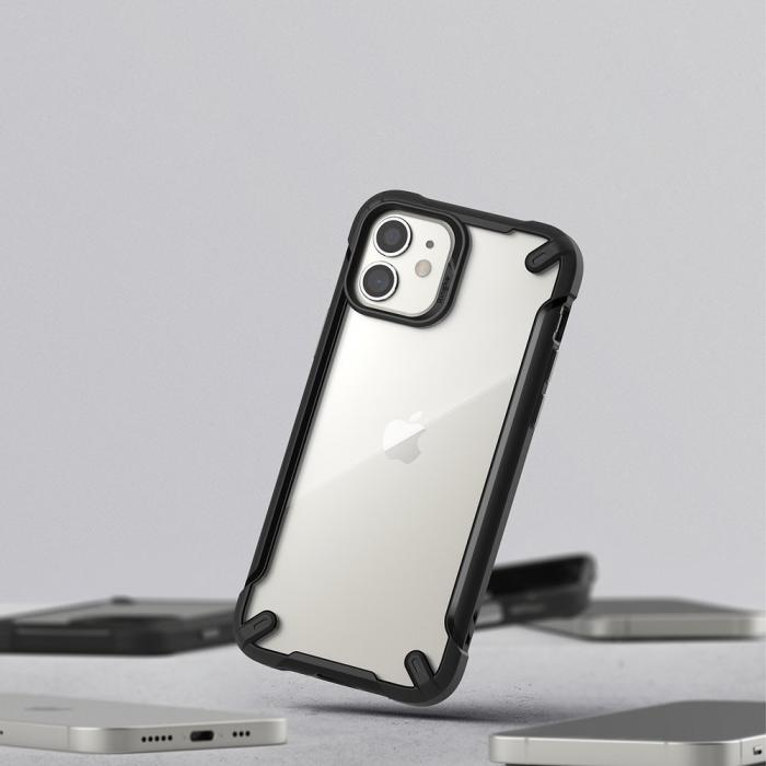 UTGATT5 - Ringke Fusion X2 Bumper Skal iPhone 12 & 12 Pro - Svart
