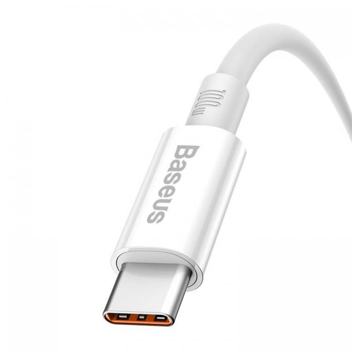 BASEUS - Baseus Superior USB-A till USB-C Kabel 100W 480Mbps 2m - Vit