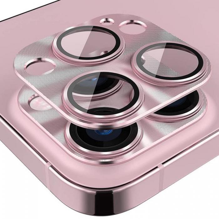 HAT PRINCE - ENKAY iPhone 14 Pro Max/14 Pro Kameralinsskydd i Hrdat glas - Rosa