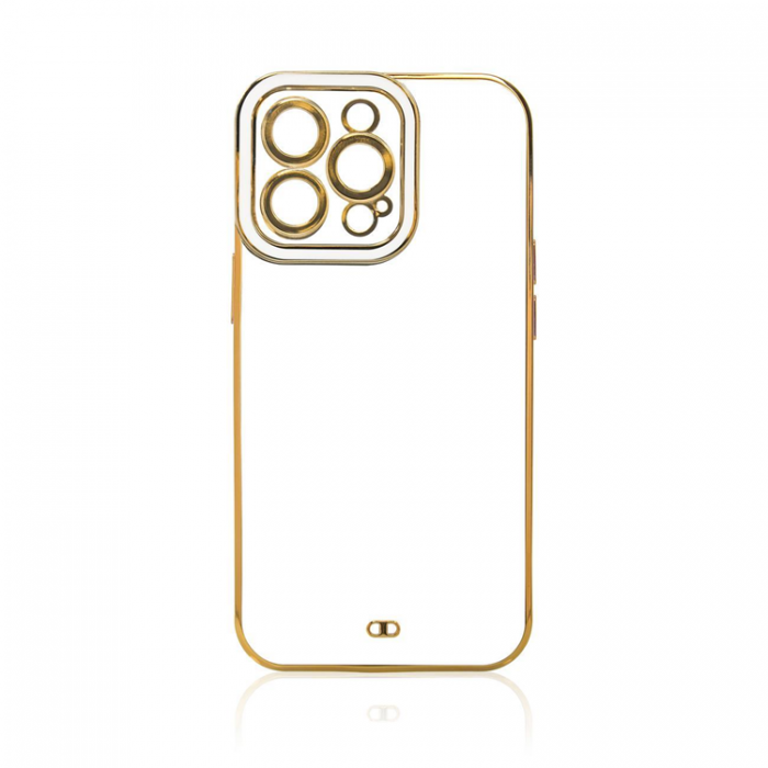 UTGATT1 - iPhone 12 Skal Gold Frame - Vit
