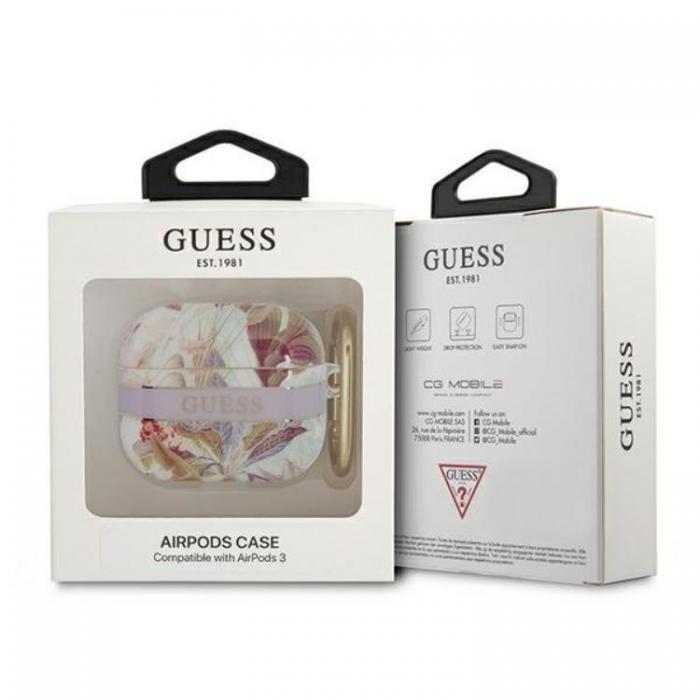 Guess - Guess AirPods 3 Skal Flower Strap Collection - Lila