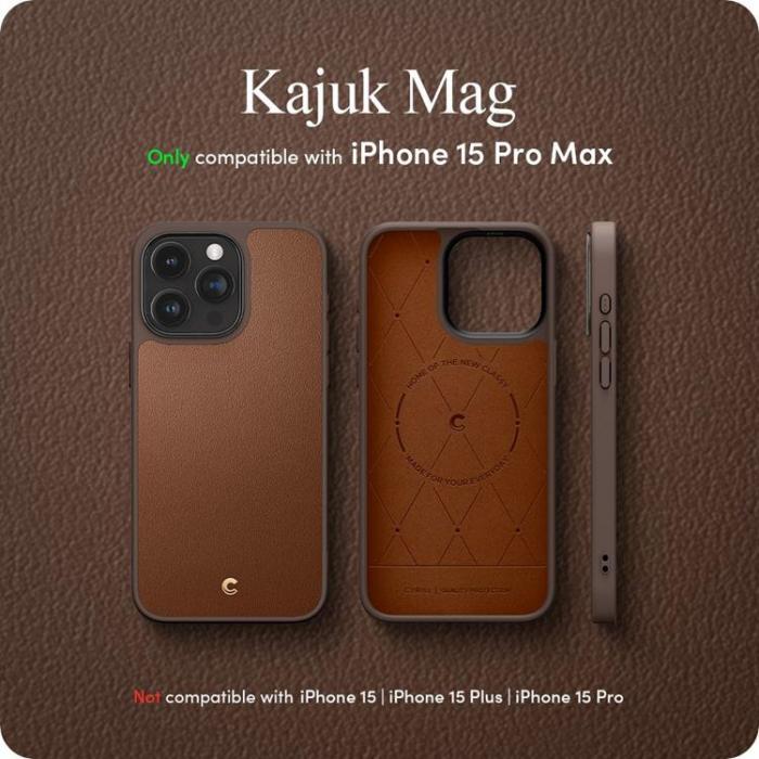 Spigen - Spigen iPhone 15 Pro Max Mobilskal Magsafe Cyrill Kajuk - Brun