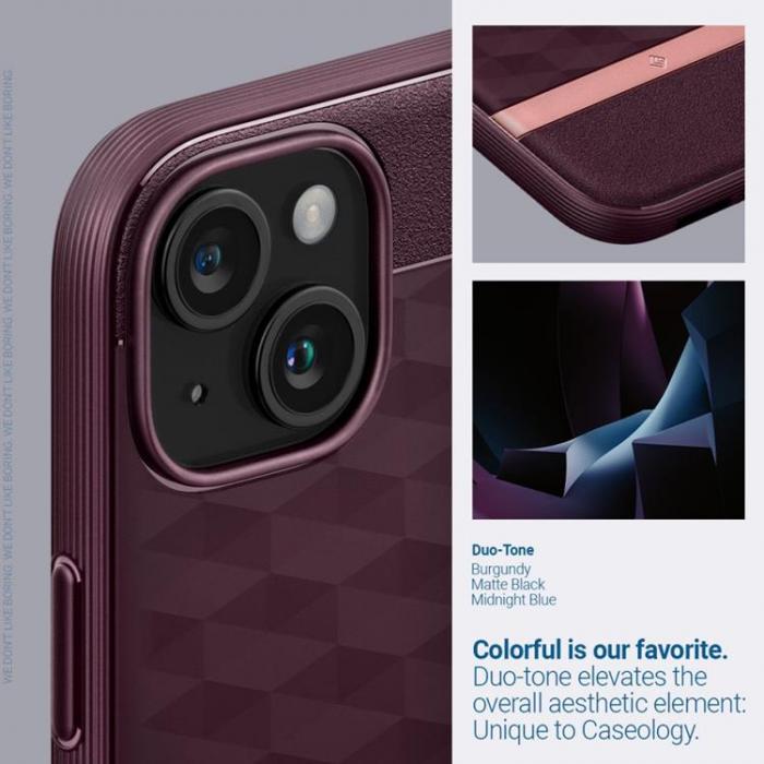 Caseology - Caseology iPhone 15 Mobilskal Magsafe Parallax - Burgundy