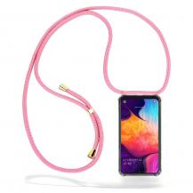 CoveredGear-Necklace - Boom Galaxy A50 mobilhalsband skal - Pink Cord