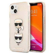 KARL LAGERFELD - Karl Lagerfeld Glitter Karl`s & Choupette Skal iPhone 13 mini - Guld