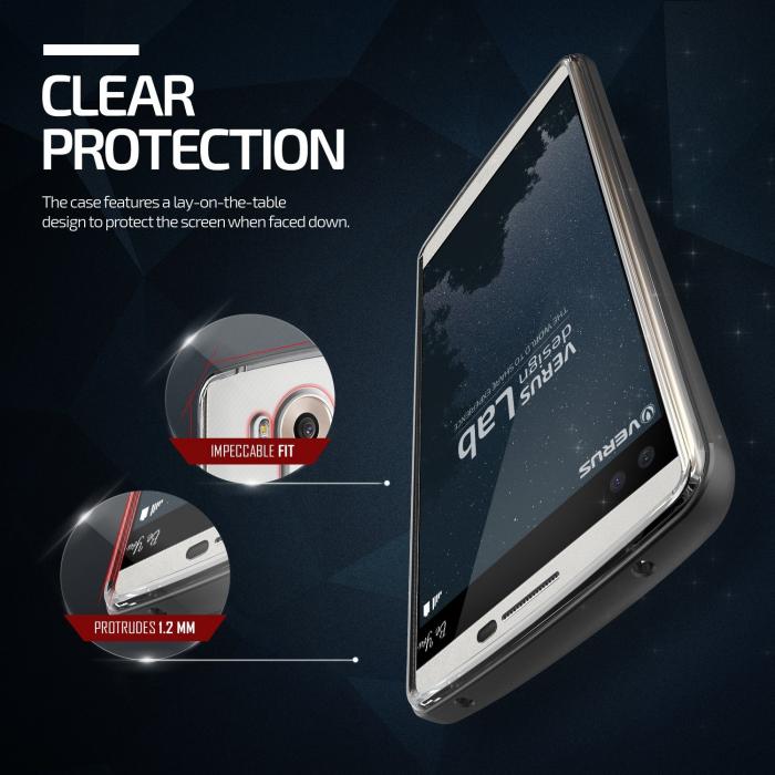 UTGATT5 - Verus Crystal Bumper Skal till LG V10 - Steel Silver
