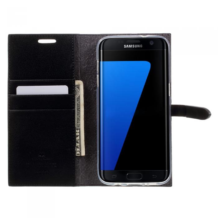 UTGATT5 - Mercury Romance Plnboksfodral till Samsung Galaxy S7 Edge - Svart