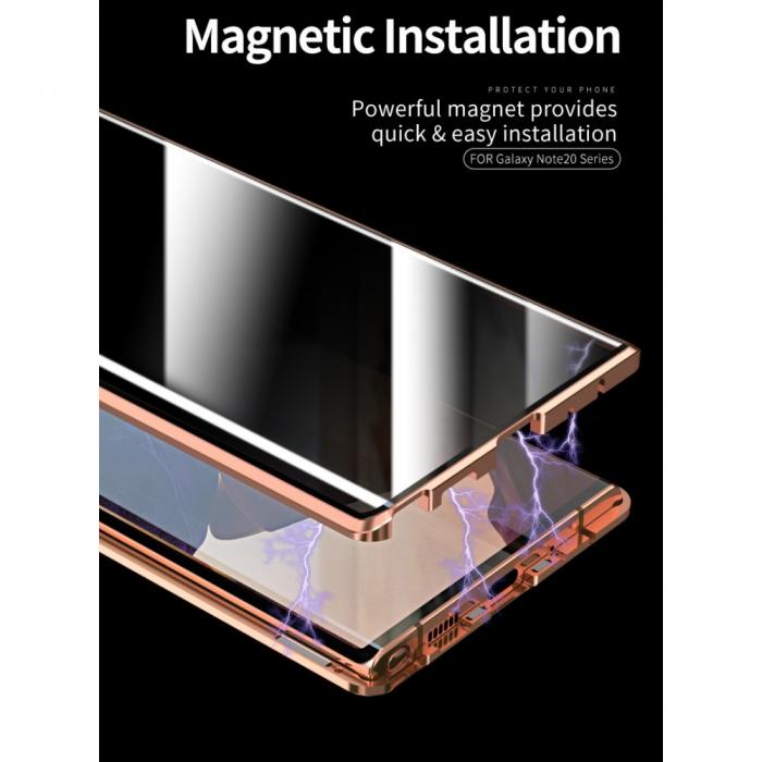 UTGATT5 - Magnetic Metal Skal till Galaxy Note 20 Ultra - Silver