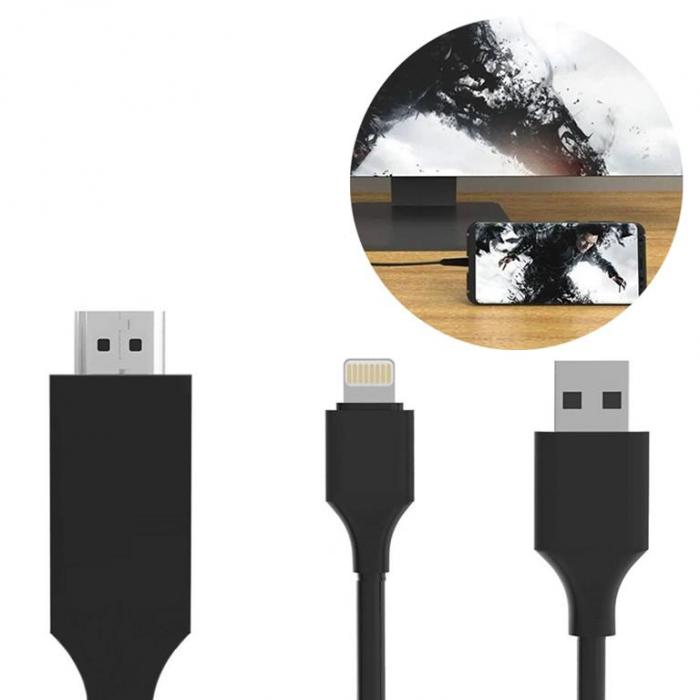 SiGN - SiGN HDMI till Lightning Kabel 2m + USB-kabel 1m