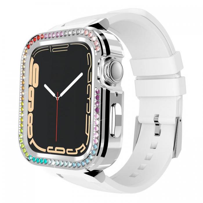 Kingxbar - Kingxbar Apple Watch 7/6/5/4/3/2/SE (41/40/38mm) Armband Starry Strap - Vit