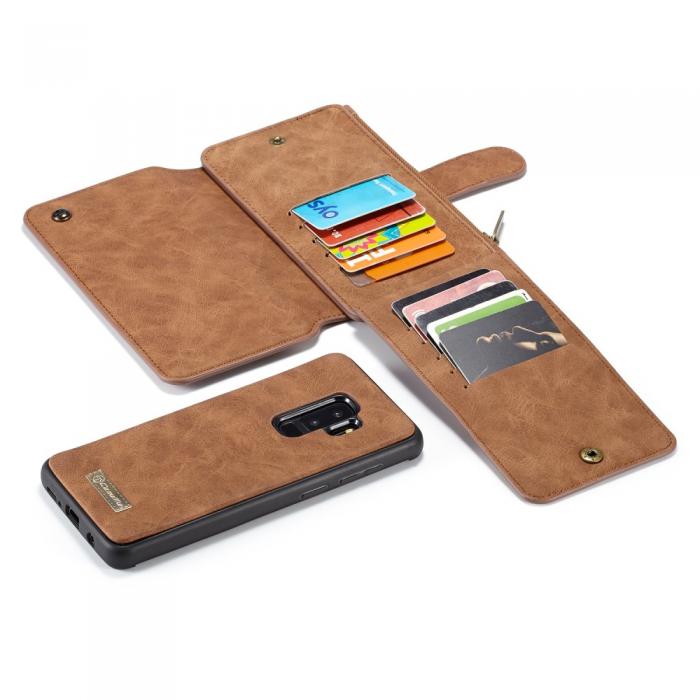 UTGATT4 - Caseme Detachable Plnboksfodral Samsung Galaxy S9 Plus - Brun
