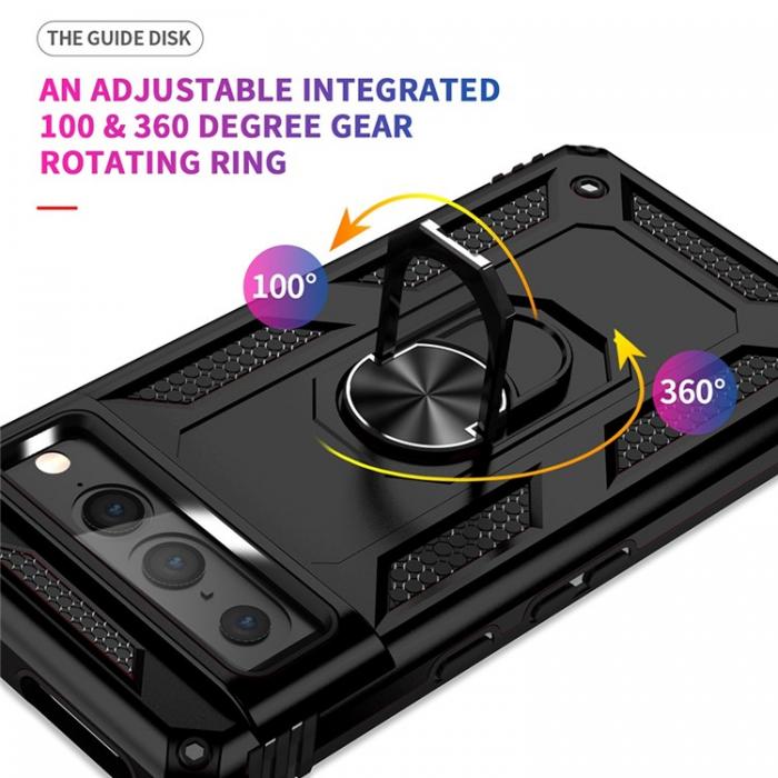 A-One Brand - Google Pixel 7 Pro Skal Ringhllare Rotatable Kickstand - Svart