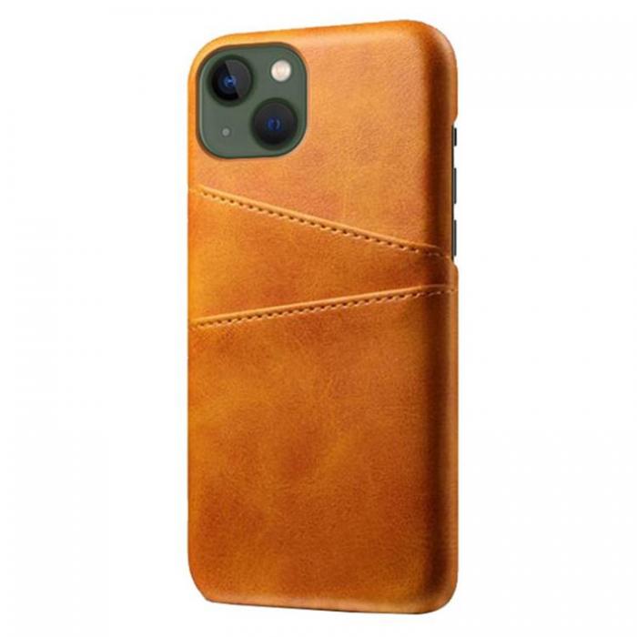 A-One Brand - iPhone 14 Plus Skal Korthllare PU Lder - Orange