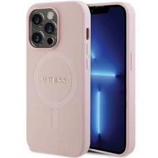 Guess - Guess iPhone 14 Pro Max Mobilskal Magsafe Saffiano - Rosa