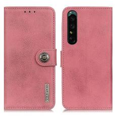 KHAZNEH - KHAZNEH Sony Xperia 1 IV Plånboksfodral Magnetic Flip - Rosa