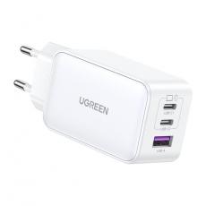 Ugreen - Ugreen GaN Väggladdare USB-/2x USB-C 65W Fast - Vit