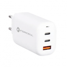 Forcell - Forcell Väggladdare 2x USB-C/USB-A 65W - Vit