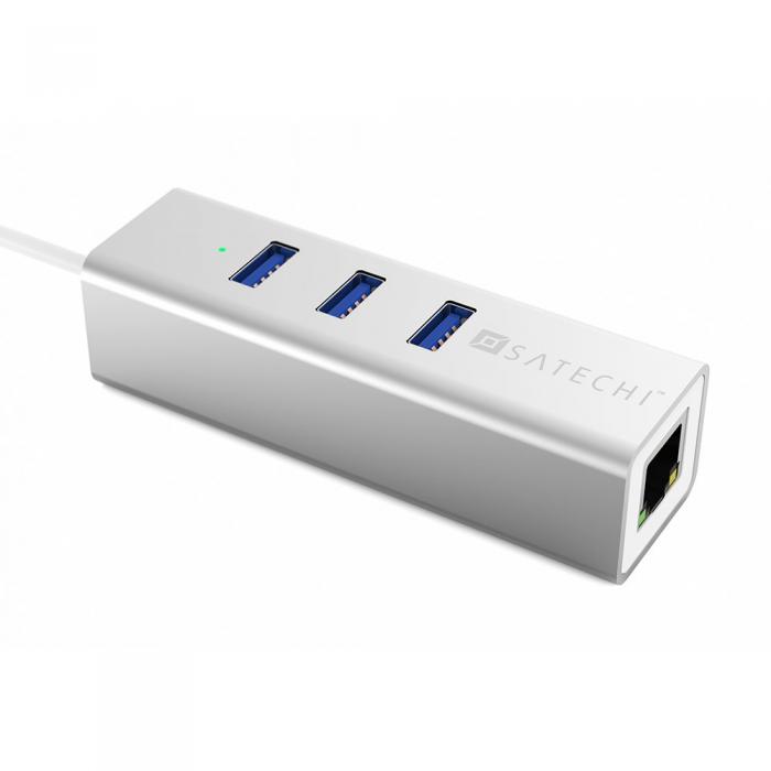 UTGATT5 - Satechi USB 3.0 hubb av aluminium - 3 portar + Ntverk (RJ45)