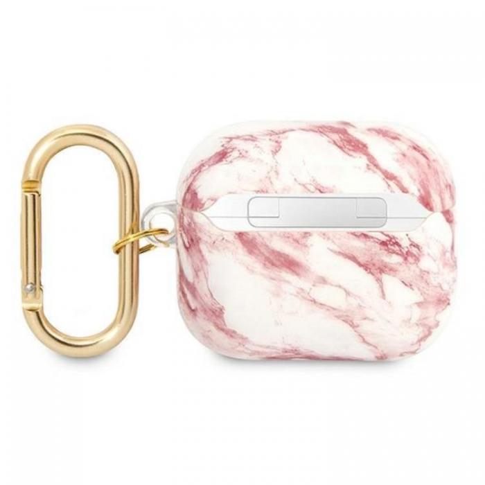 Guess - Guess AirPods 3 Skal Marble Strap Collection - Rosa