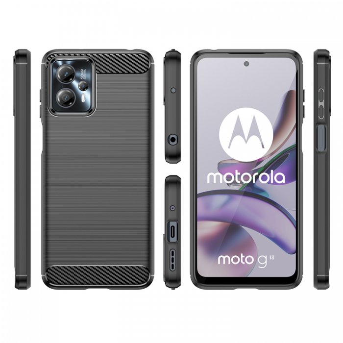A-One Brand - Motorola Moto G13 Mobilskal Carbon - Svart