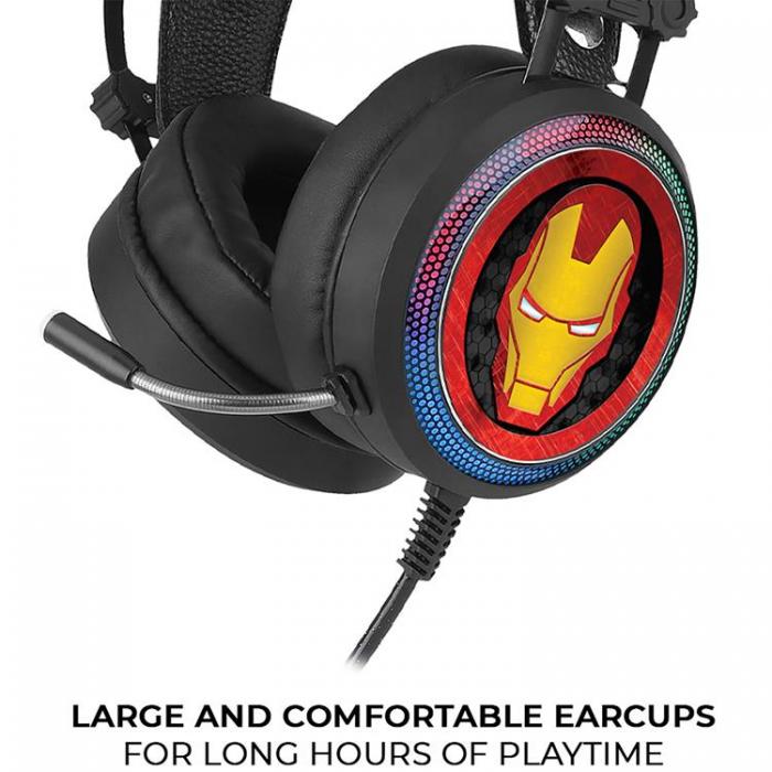 UTGATT5 - MARVEL Gaming Headset USB 7.1-ljud Iron Man 001