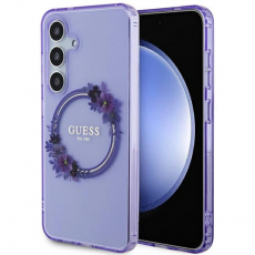 Guess - Guess Galaxy S24 Plus Mobilskal Magsafe IML Flowers Wreath - Lila