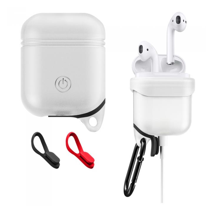 UTGATT5 - Silicone Skal och Carabiner till Apple AirPods Charging Case - Vit