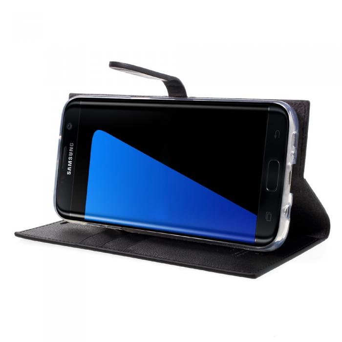 UTGATT5 - Mercury Romance Plnboksfodral till Samsung Galaxy S7 Edge - Svart