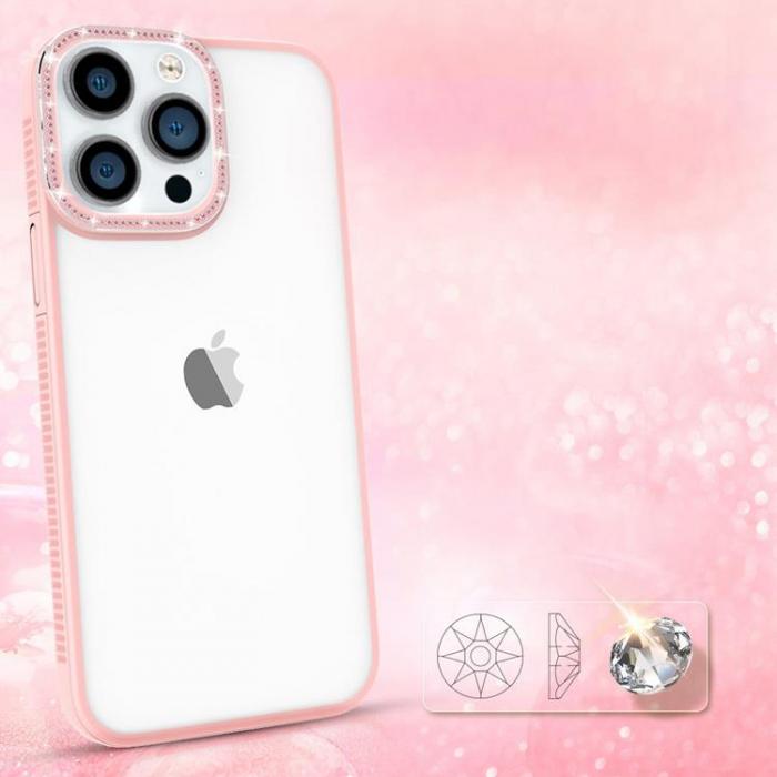 Kingxbar - Kingxbar iPhone 13 Pro Skal Sparkles med Crystals - Rosa