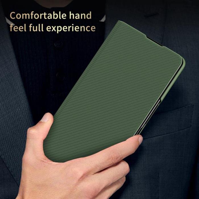 A-One Brand - Galaxy Z Fold 4 Fodral Kevlar Texture Folio Flip - Grn