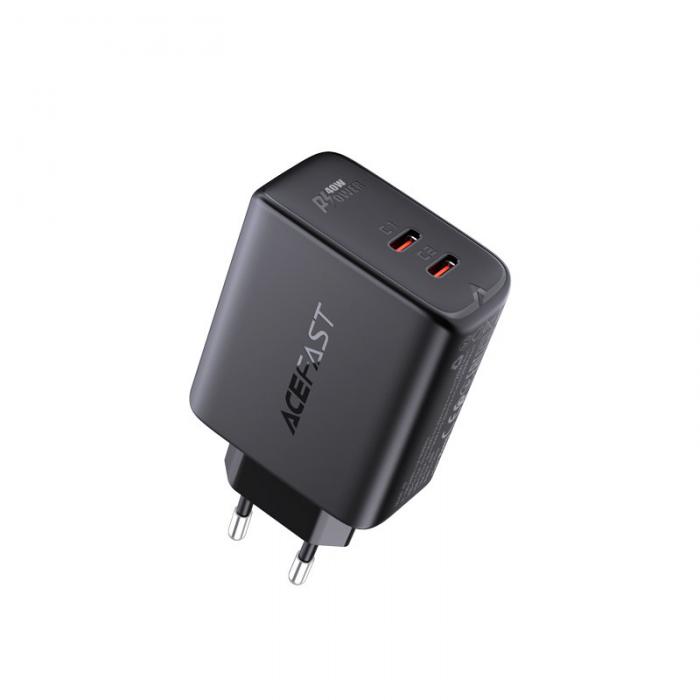 Acefast - Acefast PD Vggladdare 2x USB-C 40W - Svart