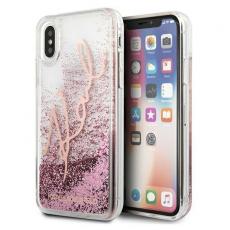 KARL LAGERFELD - Karl Lagerfeld Skal iPhone X / Xs Glitter Signature - Rose Guld