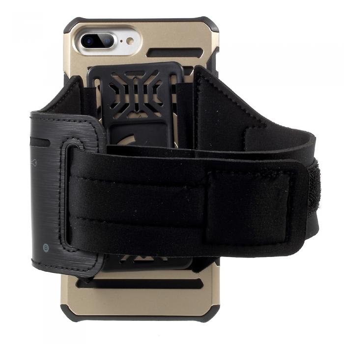 UTGATT5 - 2-In-1 Skal + Sportarmband till iPhone 7 Plus - Gold