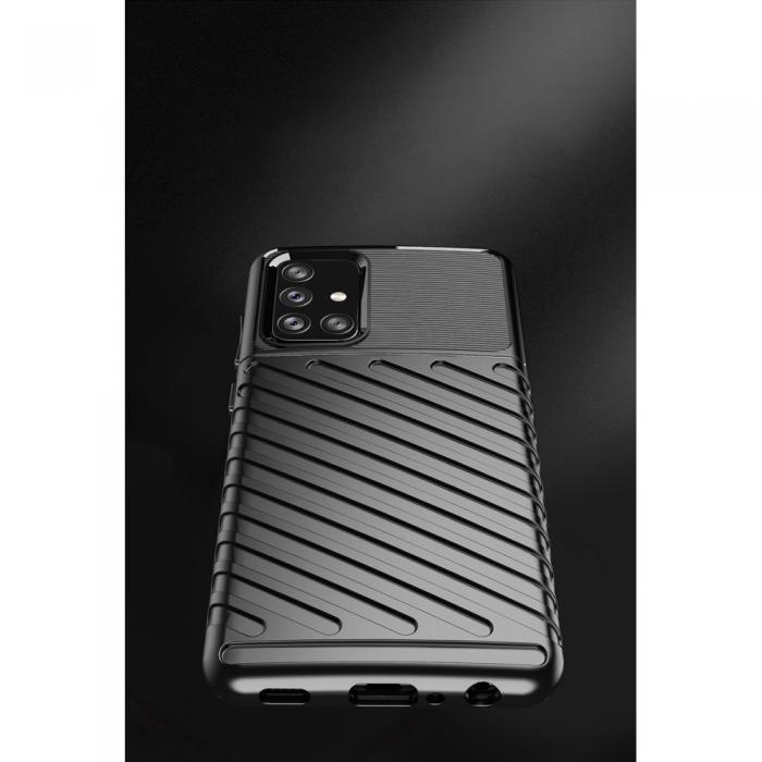 A-One Brand - Thunder Twill Texture Mobilskal Galaxy A72 5G - Svart