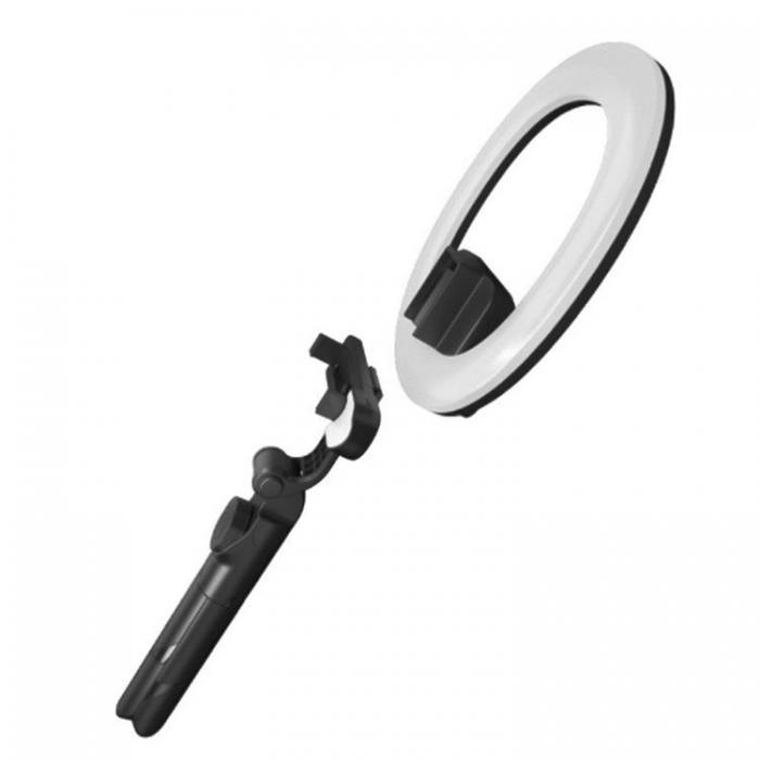 UTGATT1 - LED Ring light Tripod/Selfiestick med fjrrkontroll - Svart
