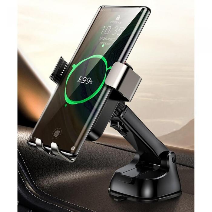 UTGATT4 - Joyroom Qi wireless 15 W car charger gravity phone holder Svart