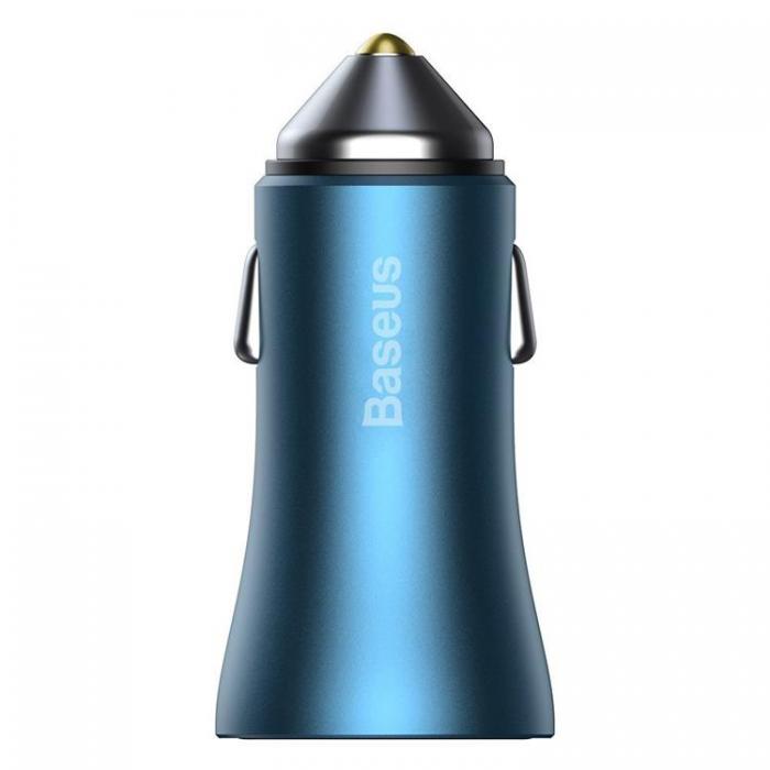 BASEUS - Baseus Billaddare USB-A/USB-C 40W - Bl