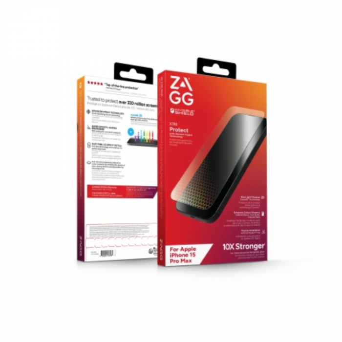 Zagg - Zagg iPhone 15 Pro Max Hrdat Glas Skrmskydd InvisibleShield XTR3