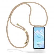 CoveredGear-Necklace - Boom Huawei P30 mobilhalsband skal - Beige Cord