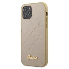 Guess - Guess Skal iPhone 12 mini Iridescent Love Guld Logo - Guld