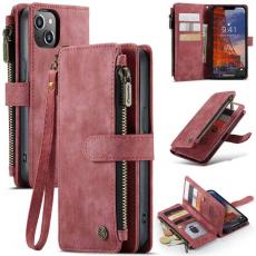 Caseme - CASEME iPhone 14 Plus Plånboksfodral C30 Zipper - Röd